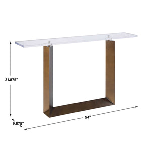 Uttermost Mcelroy Iron and Acrylic Console Table with Bronze Finish for Entryways