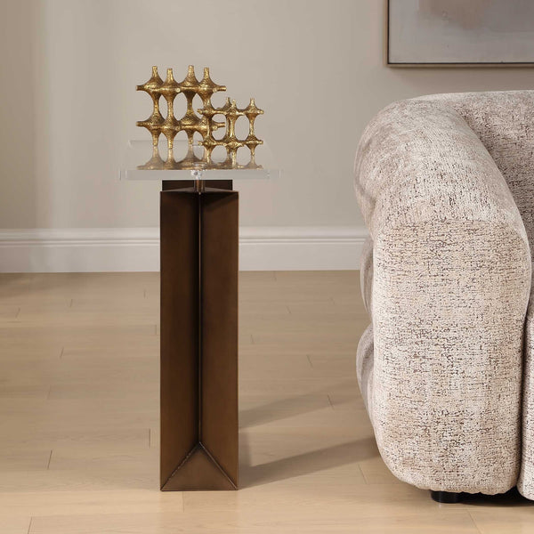 Uttermost Mcelroy Iron and Acrylic Side Table with Bronze Finish for Modern Living