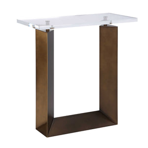 Uttermost Mcelroy Iron and Acrylic Side Table with Bronze Finish for Modern Living