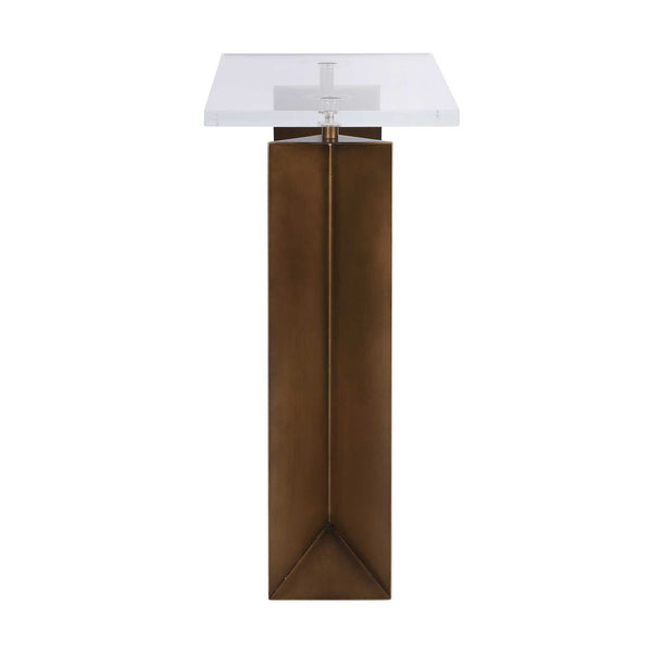 Uttermost Mcelroy Iron and Acrylic Side Table with Bronze Finish for Modern Living