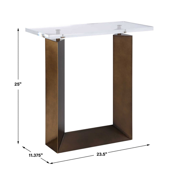 Uttermost Mcelroy Iron and Acrylic Side Table with Bronze Finish for Modern Living
