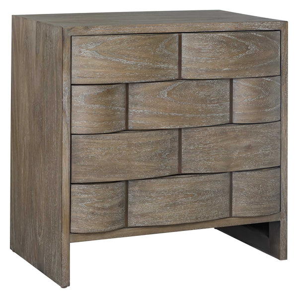 Uttermost Lydon Mahogany Wood Four Drawer Chest with Antiqued Brass Bedroom Storage