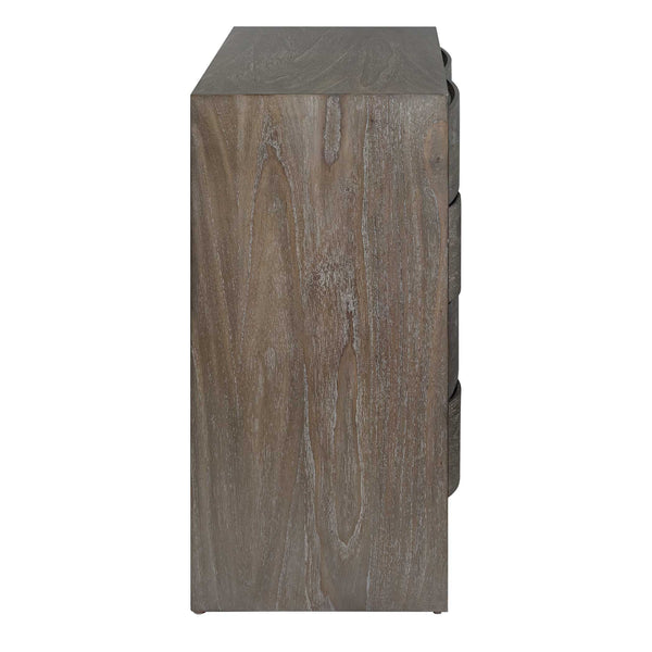 Uttermost Lydon Mahogany Wood Four Drawer Chest with Antiqued Brass Bedroom Storage