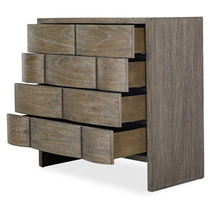 Uttermost Lydon Mahogany Wood Four Drawer Chest with Antiqued Brass Bedroom Storage
