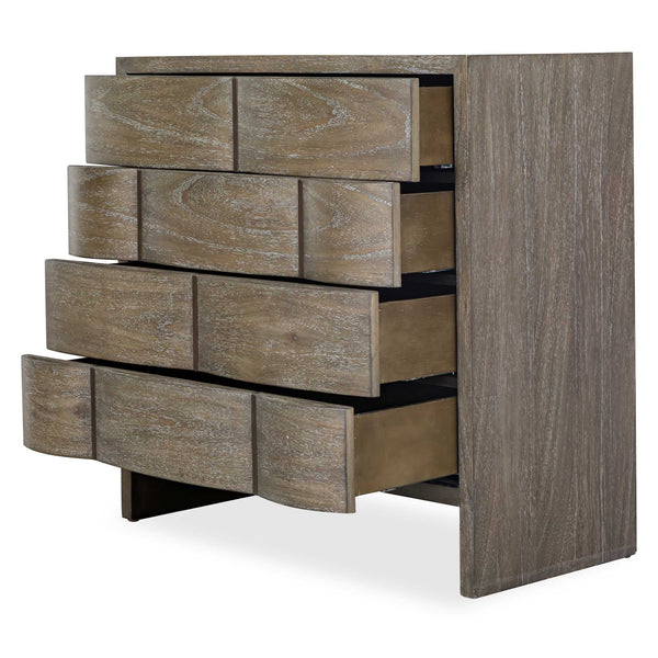 Uttermost Lydon Mahogany Wood Four Drawer Chest with Antiqued Brass Bedroom Storage