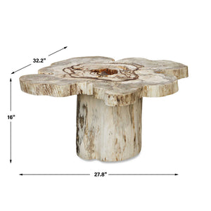 Uttermost Anzalone Bleached Tamarind Solid Wood Coffee Table Organic Sculptural Form