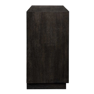 Uttermost Faulkner Chevron Oak Veneer Three Drawer Chest with Brushed Gold Pulls