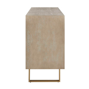 Uttermost Maeva Acacia Wood Sideboard with Antique Gold Hardware and Storage