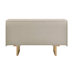 Uttermost Maeva Acacia Wood Sideboard with Antique Gold Hardware and Storage