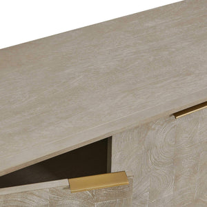 Uttermost Maeva Acacia Wood Sideboard with Antique Gold Hardware and Storage