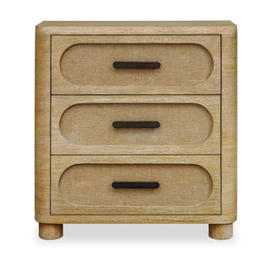 Uttermost Uttermost Scottie Mixed Wood Three Drawer Chest with Bronze Pulls and Fabric Fronts 50371