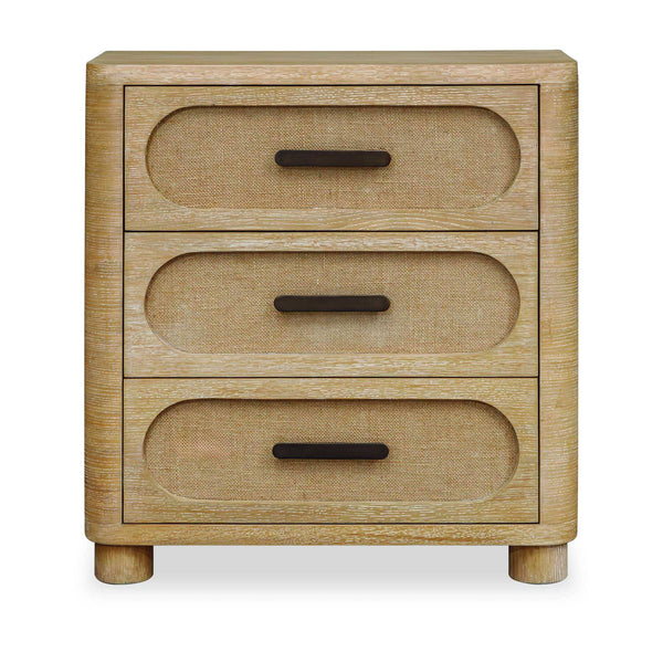 Uttermost Uttermost Scottie Mixed Wood Three Drawer Chest with Bronze Pulls and Fabric Fronts 50371