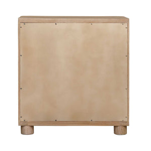 Uttermost Scottie Mixed Wood Three Drawer Chest with Bronze Pulls and Fabric Fronts