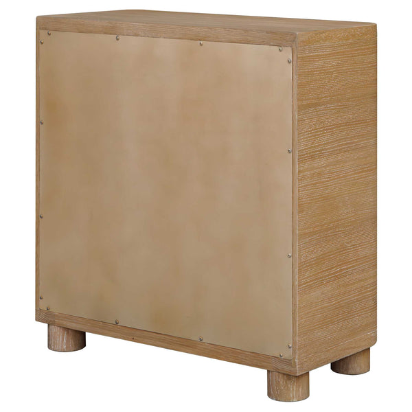 Uttermost Scottie Mixed Wood Three Drawer Chest with Bronze Pulls and Fabric Fronts