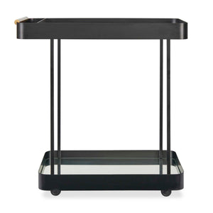 Uttermost Uttermost Vesper Rolling Bar Cart with Iron Frame Glass Top and Mirrored Shelf 50372