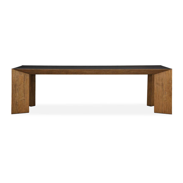 Uttermost Uttermost Kelvin Concrete Top Dining Table with Sculptural Teak Pedestal Base 50374