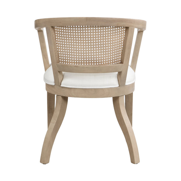 English Elm Christopher Knight Home® - Dining Armchairs Set Of 2 - Elegant Cream Upholstered Chairs With Cane Back For Stylish Comfort N771P290371A