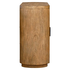 Uttermost Newell Mindi Wood Accent Cabinet with Curved Silhouette and Bronze Pull
