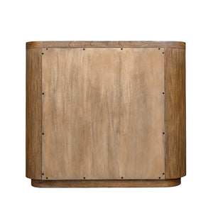 Uttermost Newell Mindi Wood Accent Cabinet with Curved Silhouette and Bronze Pull