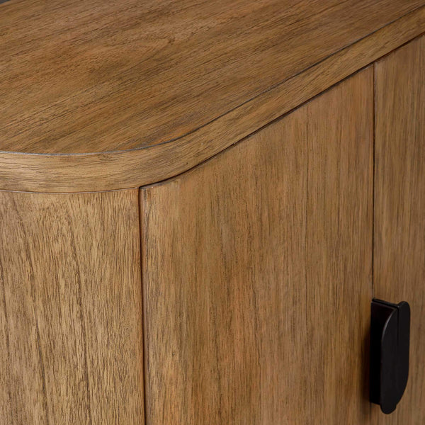 Uttermost Newell Mindi Wood Accent Cabinet with Curved Silhouette and Bronze Pull