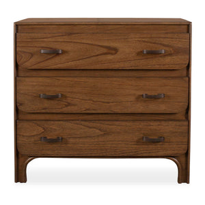 Uttermost Uttermost Mckagan Solid Mindi Wood Three Drawer Chest with Black Metal Pulls 50378