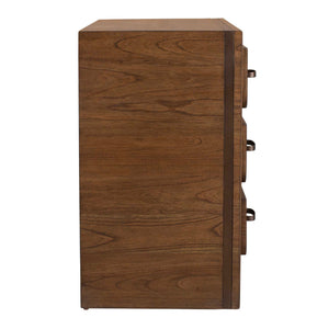 Uttermost Mckagan Solid Mindi Wood Three Drawer Chest with Black Metal Pulls