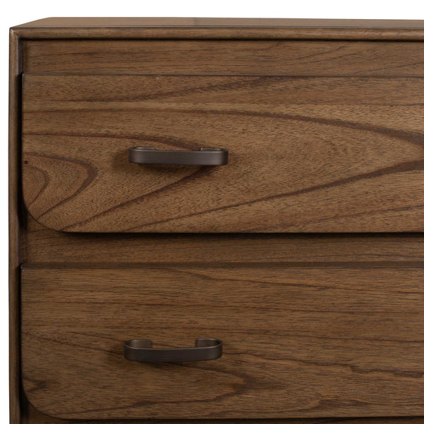 Uttermost Mckagan Solid Mindi Wood Three Drawer Chest with Black Metal Pulls