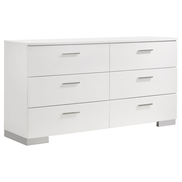 English Elm Fillmore White 4-Piece Eastern King Bedroom Set - Modern Design With Upholstered Headboard & Storage B062S01373