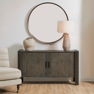 Uttermost Drury Acacia Wood Sliding Door Cabinet with Ceruse Finish for Living Rooms