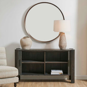 Uttermost Drury Acacia Wood Sliding Door Cabinet with Ceruse Finish for Living Rooms