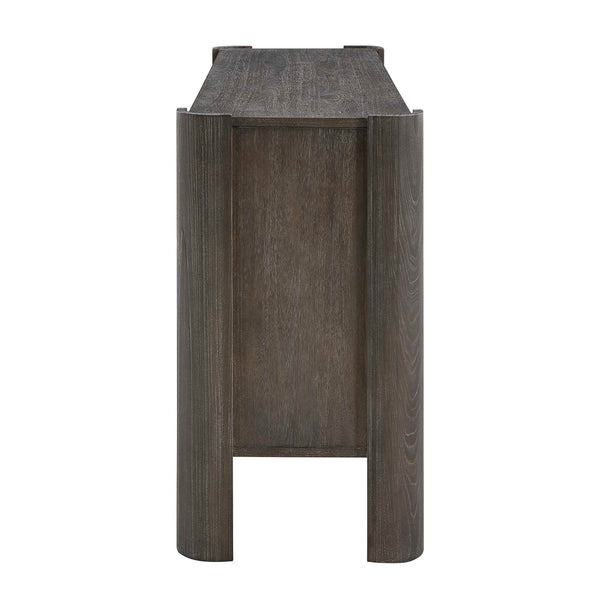 Uttermost Drury Acacia Wood Sliding Door Cabinet with Ceruse Finish for Living Rooms
