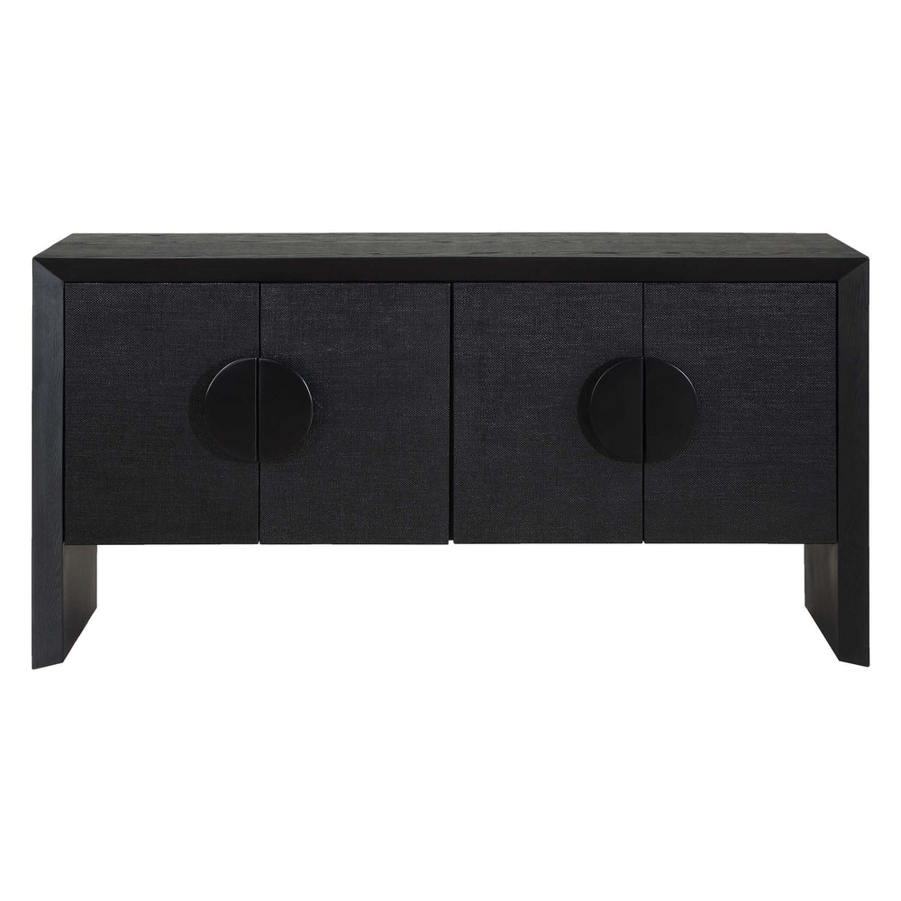 Uttermost Uttermost Williams Grasscloth Four Door Storage Cabinet with Iron Pulls for Living Rooms 50380