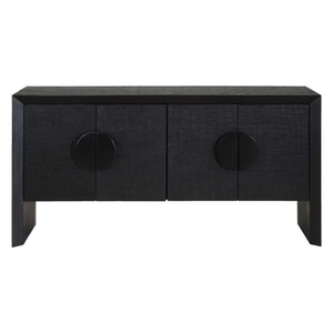 Uttermost Uttermost Williams Grasscloth Four Door Storage Cabinet with Iron Pulls for Living Rooms 50380