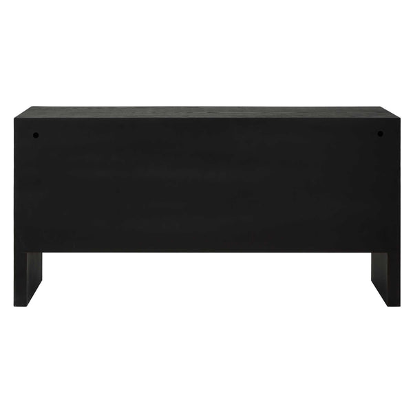 Uttermost Williams Grasscloth Four Door Storage Cabinet with Iron Pulls for Living Rooms