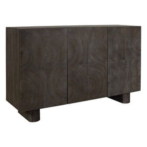Uttermost Phineas Walnut Oak Accent Cabinet with Circular Wood Ring Veneer Pattern