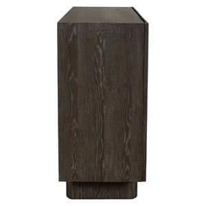 Uttermost Phineas Walnut Oak Accent Cabinet with Circular Wood Ring Veneer Pattern