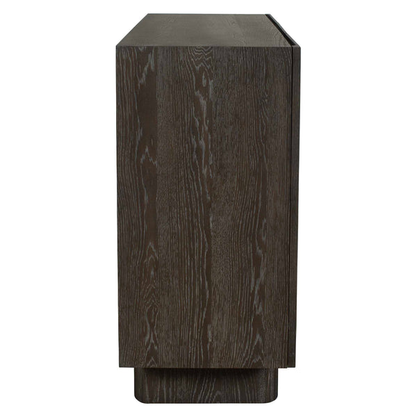 Uttermost Phineas Walnut Oak Accent Cabinet with Circular Wood Ring Veneer Pattern