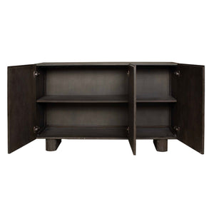 Uttermost Phineas Walnut Oak Accent Cabinet with Circular Wood Ring Veneer Pattern