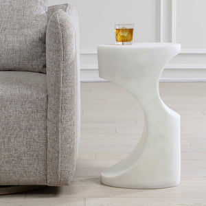 Uttermost Stevie Stone Composite Sculptural Side Table for Modern Indoor Outdoor Spaces
