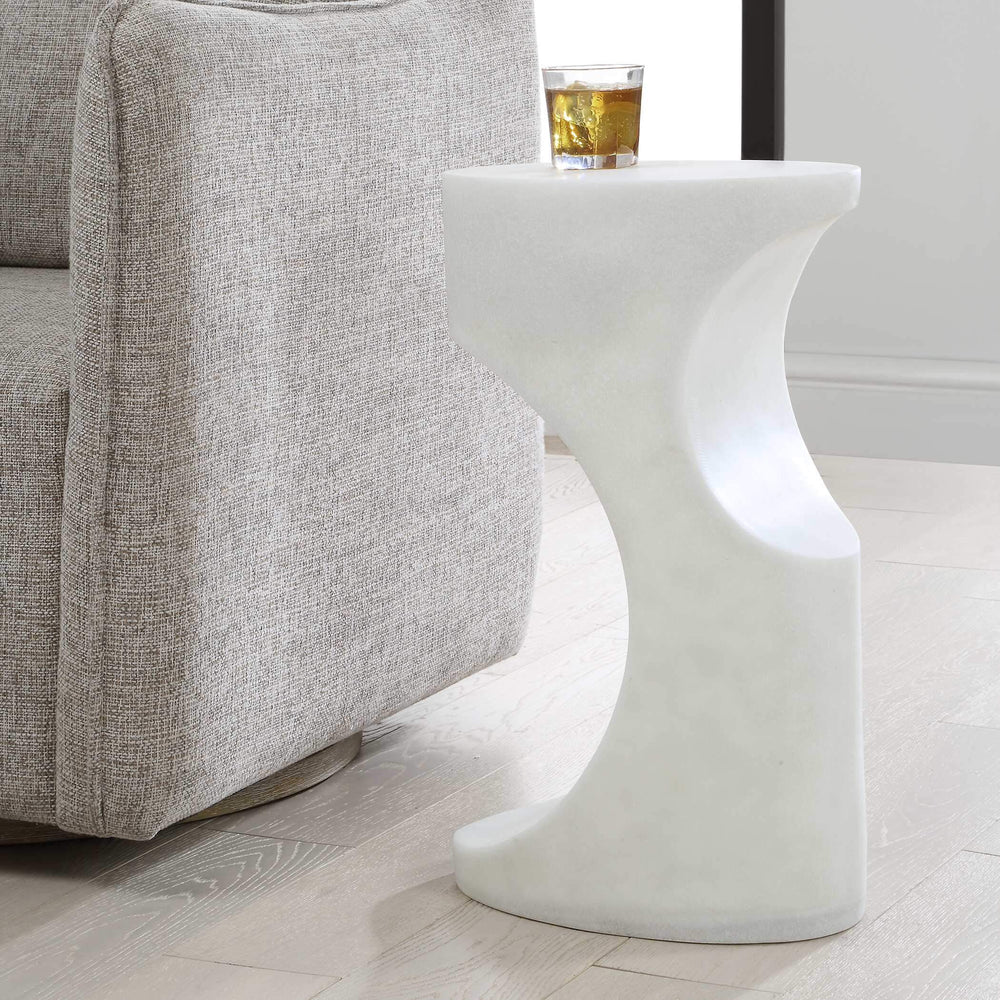 Uttermost Uttermost Stevie Stone Composite Sculptural Side Table for Modern Indoor Outdoor Spaces 50383