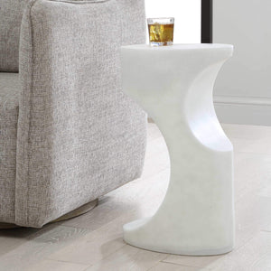 Uttermost Stevie Stone Composite Sculptural Side Table for Modern Indoor Outdoor Spaces
