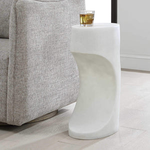 Uttermost Stevie Stone Composite Sculptural Side Table for Modern Indoor Outdoor Spaces