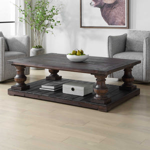 Uttermost Stratford Salvaged Fir Wood Coffee Table with Hand-turned Baluster Detail