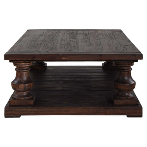Uttermost Stratford Salvaged Fir Wood Coffee Table with Hand-turned Baluster Detail