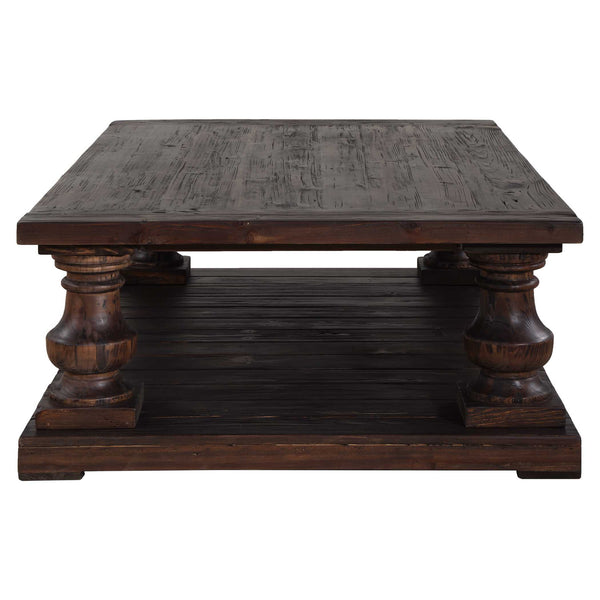 Uttermost Stratford Salvaged Fir Wood Coffee Table with Hand-turned Baluster Detail