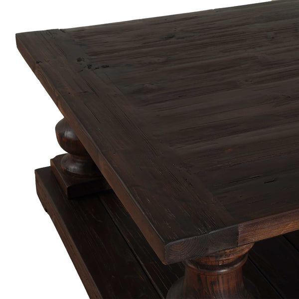 Uttermost Stratford Salvaged Fir Wood Coffee Table with Hand-turned Baluster Detail