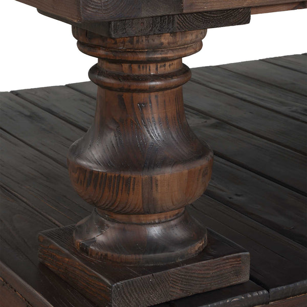 Uttermost Stratford Salvaged Fir Wood Coffee Table with Hand-turned Baluster Detail