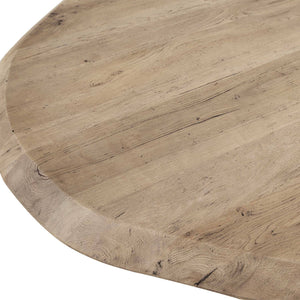 Uttermost Tiernan Solid Reclaimed Oak Oval Coffee Table with Sculptural Faceted Legs