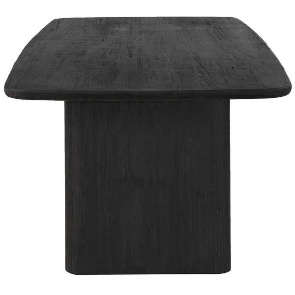 Uttermost Kirin Reclaimed Fir Wood Pedestal Dining Table with Black Finish