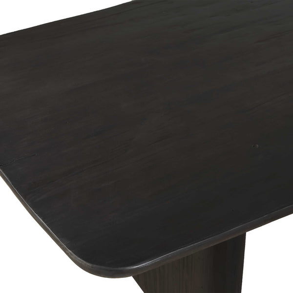Uttermost Kirin Reclaimed Fir Wood Pedestal Dining Table with Black Finish